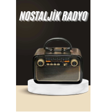 Nostaljik Radyo Bluetooth Bağlantılı Müzik Kutusu Ahşap