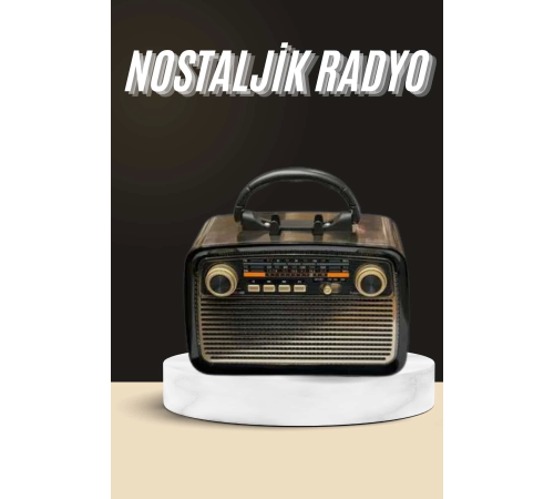 Nostaljik Radyo Bluetooth Bağlantılı Müzik Kutusu Ahşap