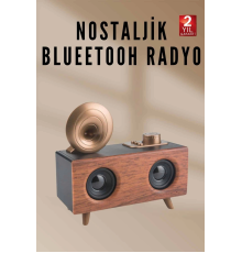 Nostaljik Radyo Bluetooth Bağlantılı Şarjlı Yüksek Ses Kaliteli