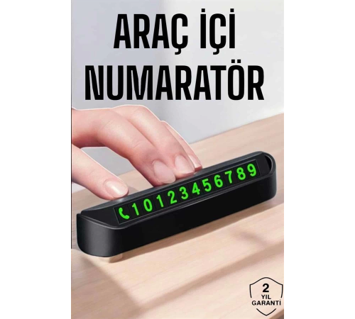 Numaralık Araç İçi Araba Araç Park Numaratör Telefon Numarası Yazma