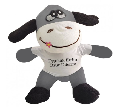 Oyuncak Peluş Eşek Eşeklik Ettim Tişörtlü Oyuncak Peluş Eşek Eşeklik Ettim Tişörtlü