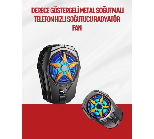 Oyunlar İçin Telefon Soğutucu – 65-85 mm Uyumlu, Dijital Ekranlı