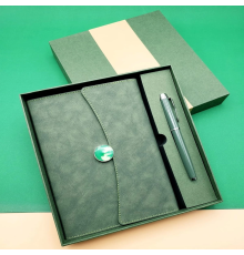 Özel Kutulu Deri Defter Ve Roller Kalem Seti