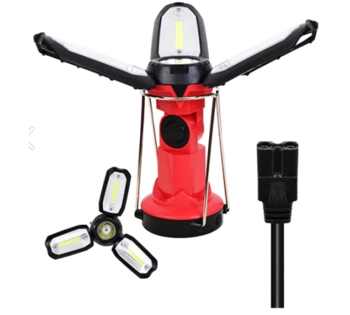 P-8801 Şarjlı Katlanabilir 3xcob Led+ 3w Led Çok Fonksiyonlu Kamp Feneri