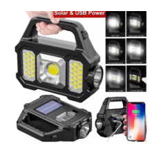 P-880a Solar Powerbanklı Şarjlı Taşınabilir Güçlü Fener