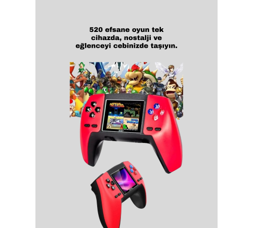 P5 Retro GamePad 520 Oyunlu TV ve Elde Oynanabilir Konsol P5 Retro GamePad 520 Oyunlu TV ve Elde Oynanabilir Konsol