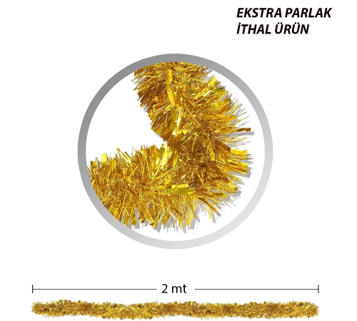 Parti İçin Sim Süs 2 Metre Uzunluk 8 Cm Genişlik Altın Renk İthal Parti İçin Sim Süs 2 Metre Uzunluk 8 Cm Genişlik Altın Renk İthal