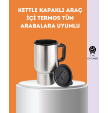 Paslanmaz Çelik Araç İçi Kahve ve Çay Isıtıcı Termos