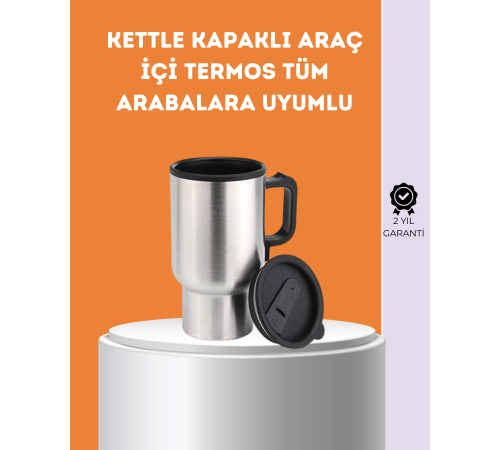 Paslanmaz Çelik Araç İçi Kahve ve Çay Isıtıcı Termos