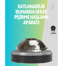 Paslanmaz Çelik Katlanabilir Sebze Haşlama Sepeti – Buharda Sağlıklı Pişirme