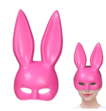 Pembe Renk Ekstra Lüks Uzun Tavşan Maskesi 35x16 Cm