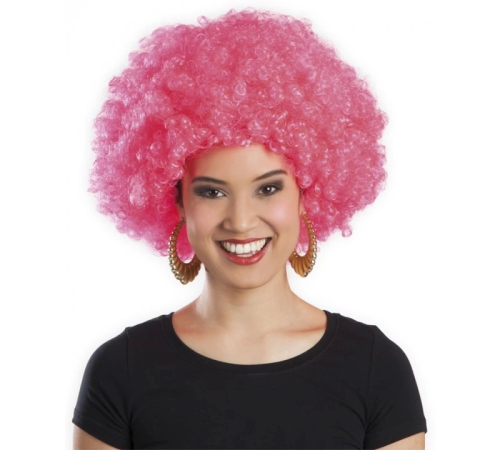 Pembe Renk Kıvırcık Afro Bonus Peruk Pembe Renk Kıvırcık Afro Bonus Peruk