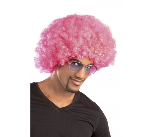 Pembe Renk Kıvırcık Afro Bonus Peruk Pembe Renk Kıvırcık Afro Bonus Peruk