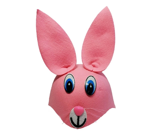 Pembe Renk Kulaklı Tavşan Şapkası Hayvan Şapkası