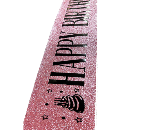 Pembe Üzeri Siyah Büyük Happy Birthday Yazılı Simli Işıltılı Kuşak Kemer 10 Cm Genişlik Pembe Üzeri Siyah Büyük Happy Birthday Yazılı Simli Işıltılı Kuşak Kemer 10 Cm Genişlik