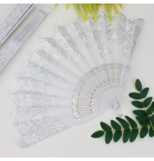 Plastik Kumaş Yelpaze 12'li Beyaz
