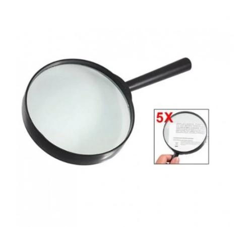 Plastik Siyah Yuvarlak Kolu 100mm Dia Büyüteç 5x Büyüteç Plastik Siyah Yuvarlak Kolu 100mm Dia Büyüteç 5x Büyüteç