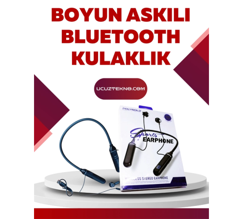 Polygold PG-100 Bluetooth Kulaklık – Ergonomik Boyun Bantlı Tasarım, Net Ses ve Konfor
