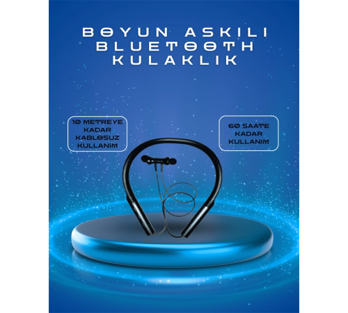 Polygold PG-100 Type-C Şarjlı Bluetooth Kulaklık – Boyun Askılı, Uzun Pil Ömürlü, Mikrofonlu