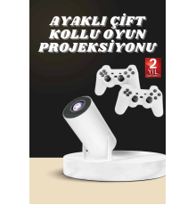 Projeksiyon Cihazı Video Oyun Konsolu Projektör Taşınabilir Ayaklı Çift Kollu 4K Çözünürlüklü