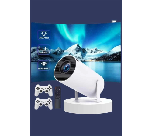 Projeksiyon Cihazı Video Oyun Konsolu Projektör Taşınabilir Ayaklı Çift Kollu 4K Çözünürlüklü Projeksiyon Cihazı Video Oyun Konsolu Projektör Taşınabilir Ayaklı Çift Kollu 4K Çözünürlüklü