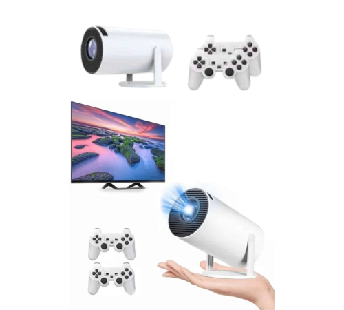 Projeksiyon Cihazı Video Oyun Konsolu Projektör Taşınabilir Ayaklı Çift Kollu 4K Çözünürlüklü Projeksiyon Cihazı Video Oyun Konsolu Projektör Taşınabilir Ayaklı Çift Kollu 4K Çözünürlüklü