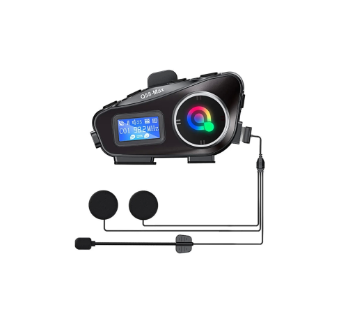 Q58-max Radyolu 2 Kişi Bağlantılı Bluetooth Kask Kulaklık Ekranlı Fenerli Müzik Ve Telsiz Intercom Q58-max Radyolu 2 Kişi Bağlantılı Bluetooth Kask Kulaklık Ekranlı Fenerli Müzik Ve Telsiz Intercom