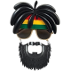 Rasta Peruklu Rasta Sakallı Bob Marley Bıyıklı Parti Gözlüğü 27x18 Cm
