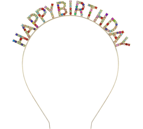 Rengarenk Kristal Taşlı Ekstra Lüks Gümüş Kaplama Happy Birthday Taç 16x17 Cm Rengarenk Kristal Taşlı Ekstra Lüks Gümüş Kaplama Happy Birthday Taç 16x17 Cm