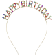 Rengarenk Kristal Taşlı Ekstra Lüks Gümüş Kaplama Happy Birthday Taç 16x17 Cm