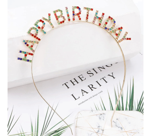 Rengarenk Kristal Taşlı Ekstra Lüks Gümüş Kaplama Happy Birthday Taç 16x17 Cm Rengarenk Kristal Taşlı Ekstra Lüks Gümüş Kaplama Happy Birthday Taç 16x17 Cm