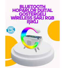 Renkli Işıklı 15W Kablosuz Şarjlı Masa Lambası