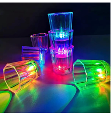 Renkli Led Parlayan Fiber Optik Glow Işıklı Bardak 5,5 X 5,5 Cm 1 Adet