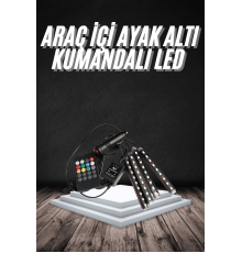 RGB Işıklı Araç İçi Aydınlatma Kumandalı 12'li Led Işık Renk Değiştirebilen