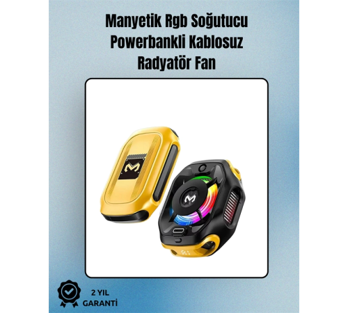 RGB Işıklı Girdap Fanlı Mobil Soğutucu | Manyetik Montaj | Type-C Girişli