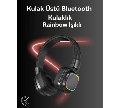 RGB Işıklı Katlanabilir Bluetooth 5.3 Kulak Üstü Kulaklık