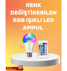 RGB Uzaktan Kumandalı LED Ampul 16 Renk A Kalite 2025 Model Orijinal