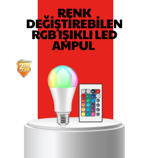 RGB Uzaktan Kumandalı LED Ampul 16 Renkli A Kalite Orijinal