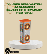 Ritmik LED Işıklı, Güçlü Sesli Taşınabilir Hoparlör