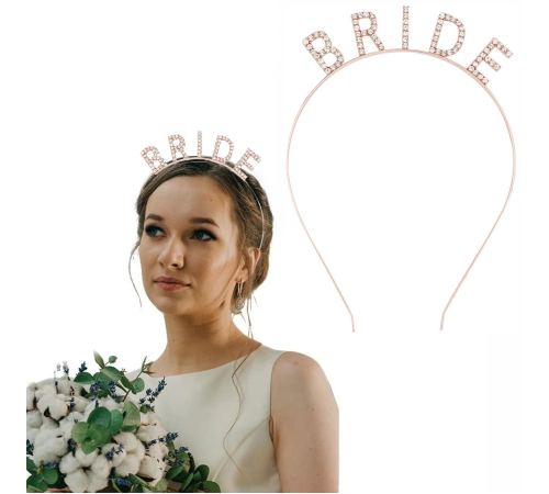 Rose Gold Renk Bekarlığa Veda Kristal Taş Bride Tacı İthal 16x10 Cm Rose Gold Renk Bekarlığa Veda Kristal Taş Bride Tacı İthal 16x10 Cm
