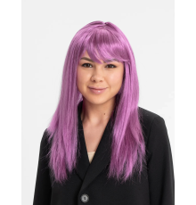 Rose Pembe Renk Düz Kesim Uzun Parti Peruğu Takma Saç