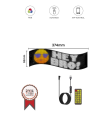 Rp937 Led Matrix Panel 16x64cm Telefon Kontrollü Kayar Led Animasyon Aydınlatma