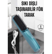 Saç Düzleştirici Fön Tarak Sıkı Dişli İyon Özelliği Şarjlı Taşınabilir