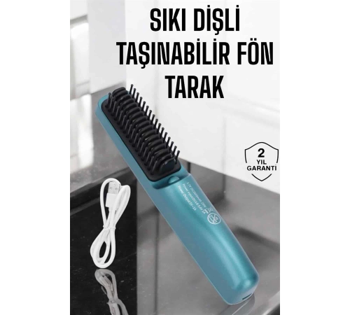Saç Düzleştirici Fön Tarak Sıkı Dişli İyon Özelliği Şarjlı Taşınabilir Saç Düzleştirici Fön Tarak Sıkı Dişli İyon Özelliği Şarjlı Taşınabilir