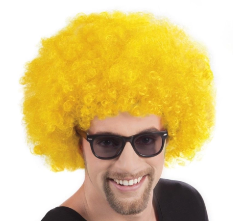 Sarı Renk Kıvırcık Afro Bonus Peruk Sarı Renk Kıvırcık Afro Bonus Peruk