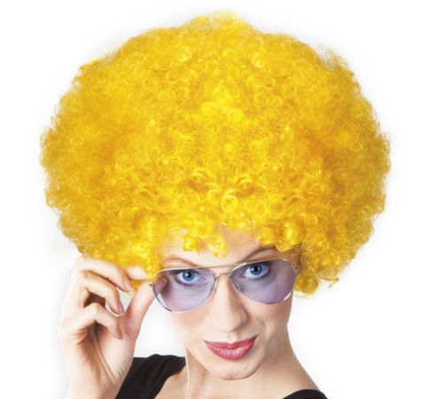 Sarı Renk Kıvırcık Afro Bonus Peruk Sarı Renk Kıvırcık Afro Bonus Peruk