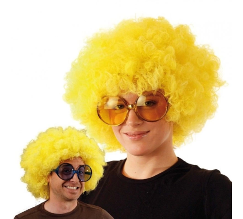 Sarı Renk Kıvırcık Afro Bonus Peruk Sarı Renk Kıvırcık Afro Bonus Peruk