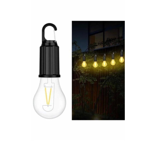 Şarjlı Dekoratif Kamp Lambası Askılı Ampul Led Işık Type-C Girişli