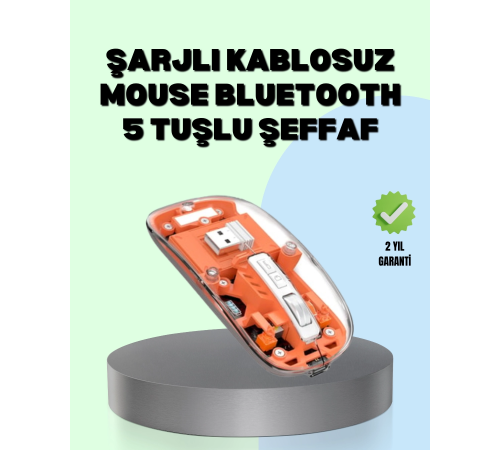 Şarjlı Ergonomik Fare – 1600 DPI, Sessiz Tıklama Özellikli Şarjlı Ergonomik Fare – 1600 DPI, Sessiz Tıklama Özellikli