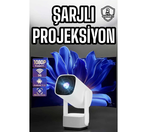 Şarjlı Projeksiyon Oyun Sinema Projektörü 4K HD Görüntü Kaliteli Şarjlı Projeksiyon Oyun Sinema Projektörü 4K HD Görüntü Kaliteli